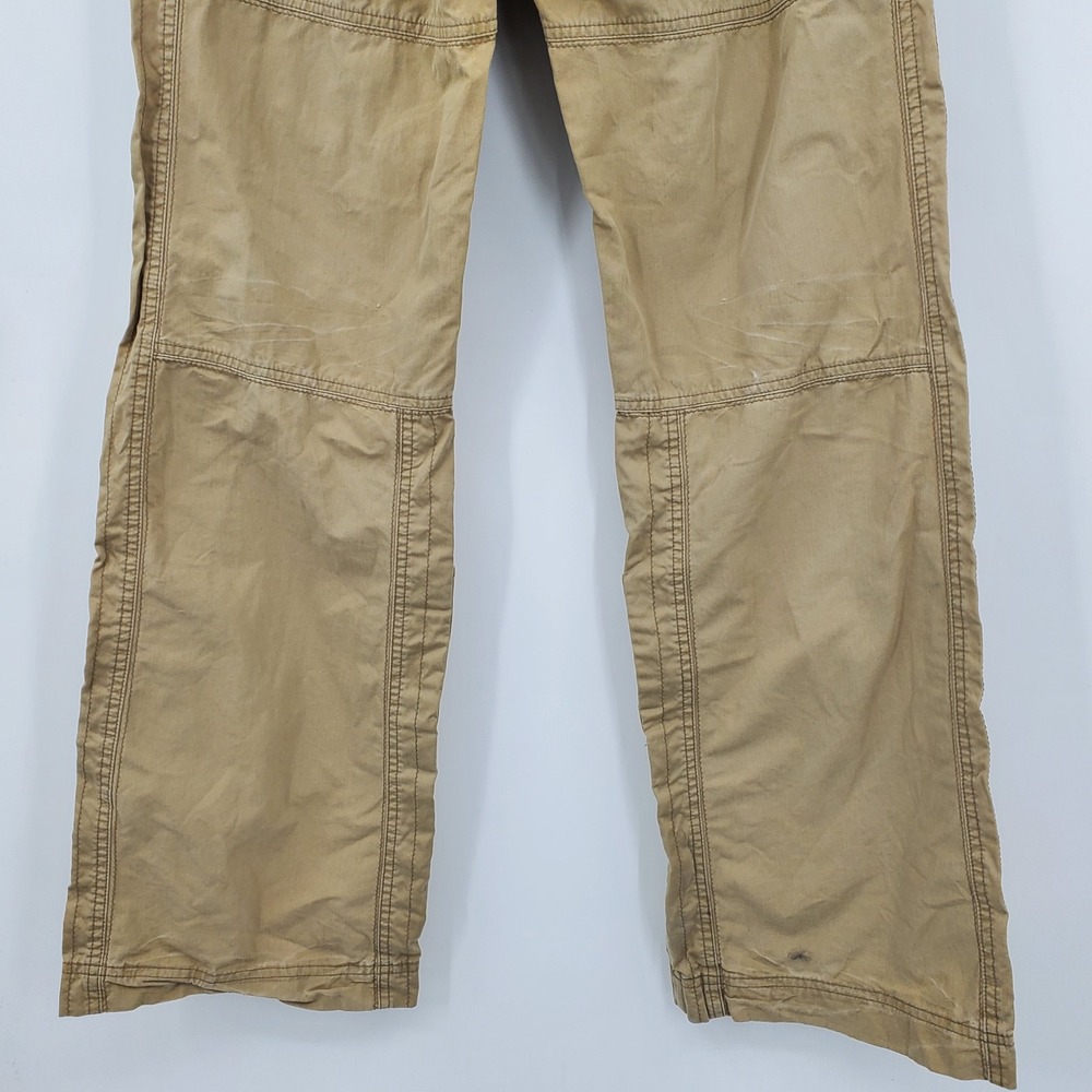 Vintage Abercrombie & Fitch Khaki Cargo Pants Tie Waist S Y2K Low Rise Wide Leg - Picture 12 of 14